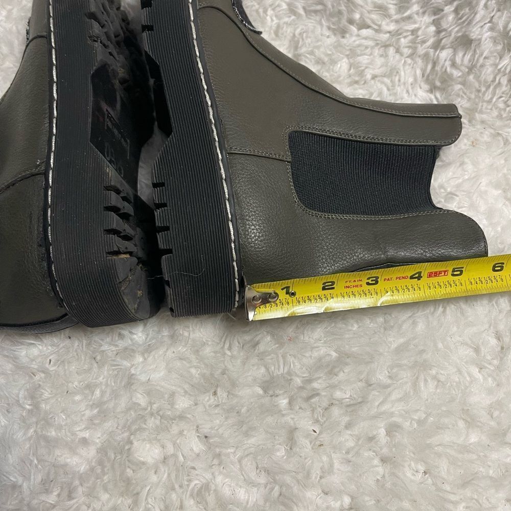 Sincerely Jules Pull On Boots dark gray Faux leather fabric patchwork SZ10 - Picture 9 of 10